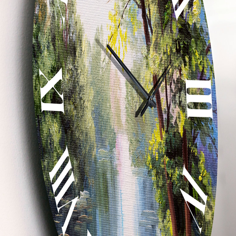 Paysage - Lake In The Forest Summer Day - Horloge murale Lake House, Petit