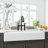 Matte Black Bridge Faucet - Dual Handle For Accurate Flow And Temperature Adjustment Sink 360-Degree Rotating Nozzle Extended Cleaning Area
