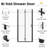Frameless Bifold Shower Door Matte Black, 1/4" Tempered Glass, Adjustable Width-124791601