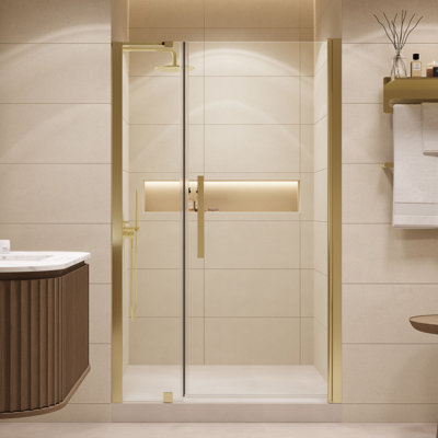 OVE Decors Pasadena 45 7/16 To 47 3/8 In. W X 72 In. H Alcove Frameless Pivot Shower Door , 2025
