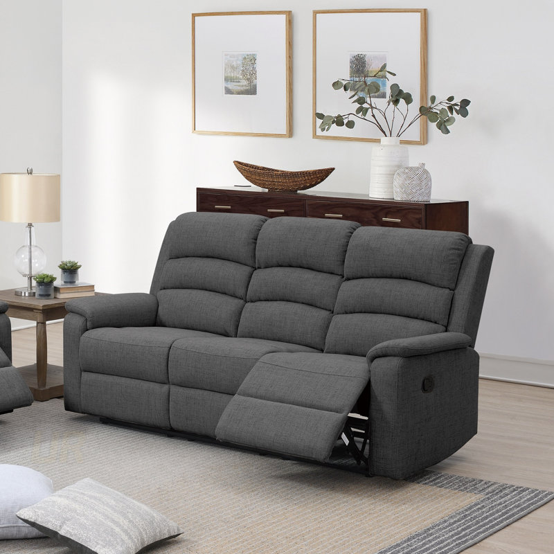 Canapé inclinable moderne en tissu Burlap, Gris foncé