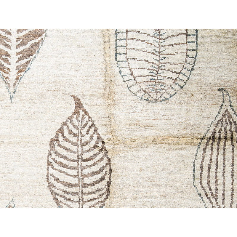 Tapis beige noué à la main de haute qualité