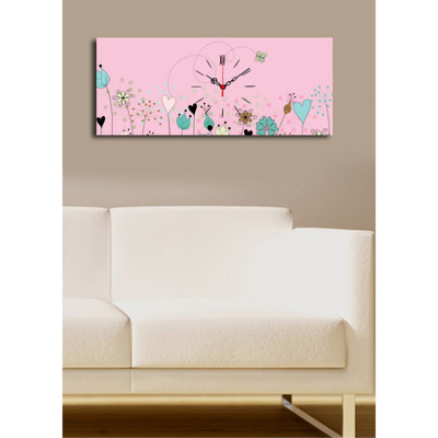 Horloge murale élégante en toile 11,8 po x 27,6 po | 100% toile de suède, cadre 100% bois (épaisseur: 1,2 po) | Décoration intérieure élégante, parfaite pour le salon, la chambre à coucher et les espaces de bureau