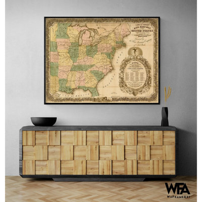 Railroad Map Of The United States 1858, Train History Poster, United States Map Print, Old US House Decor, Office Vintage Wall Art