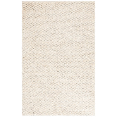 Jeyline Flatweave Jute & Cotton Solid Color Rug in Ivory/Bleach