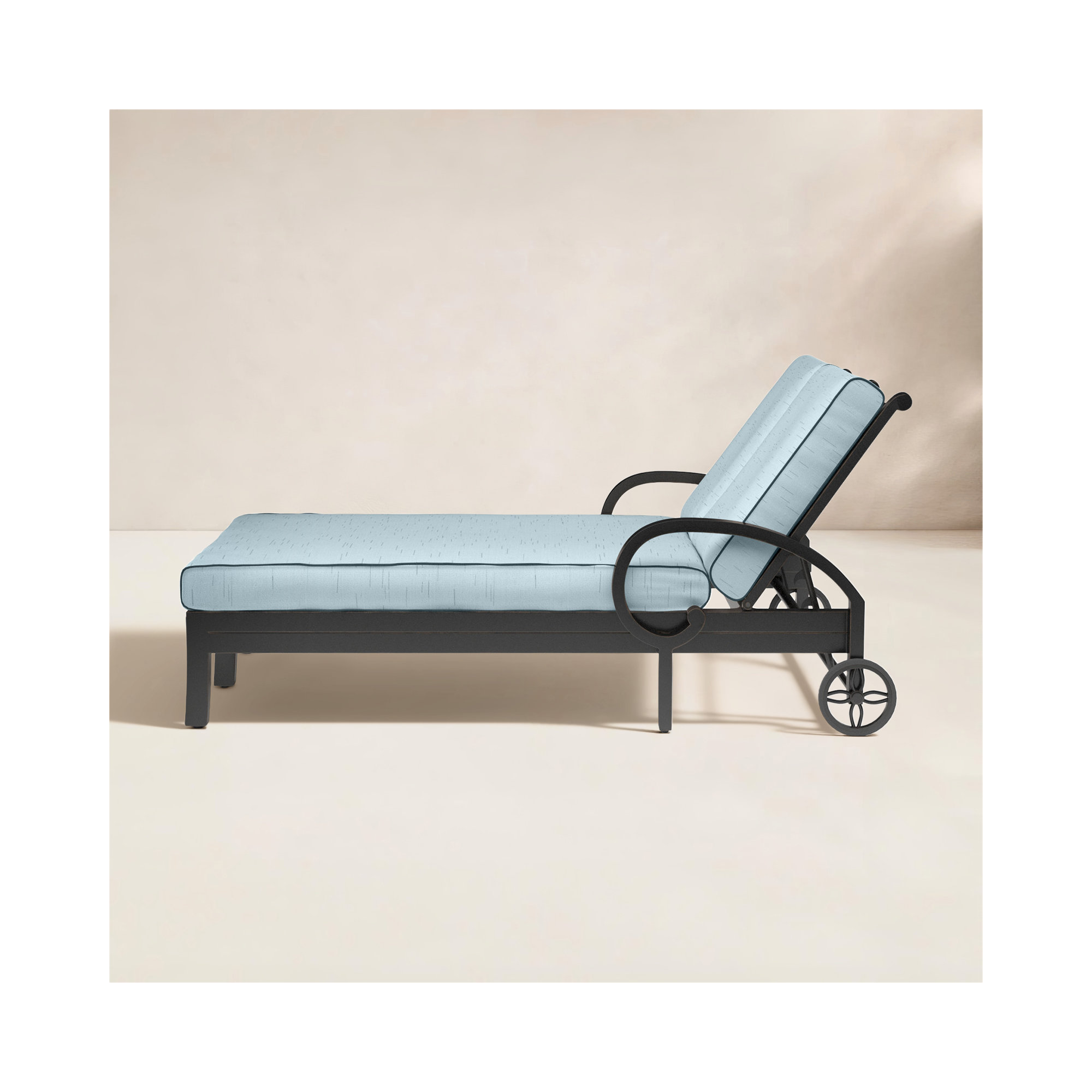 Monterey Outdoor Metal Double Chaise Lounge, Canvas Skyline Sunbrella®