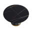 53.15"Modern Artificial Stone Round Black Carbon Steel Base Dining Table-Can Accommodate 6 People (Not Including Chairs.)-909038644-909038645