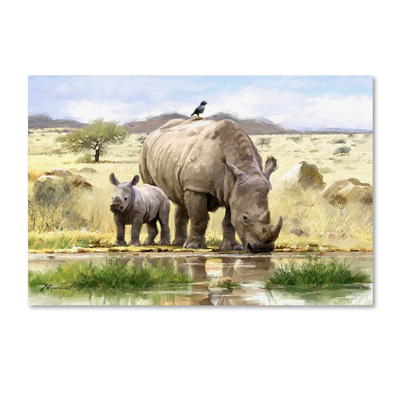 «Rhino» par Armand, reproduction sur toile, H 30 po x l 47 po x P 2 po