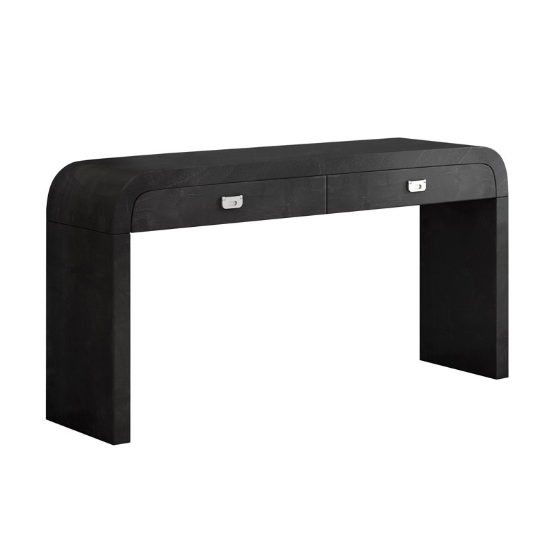 Console en bois avec tiroirs Faelina, Noir, H 31,7 po x l 60 po x P 15,7 po