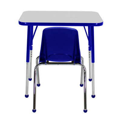 Ensemble de bureau et de chaise à hauteur réglable en stratifié T-Mould