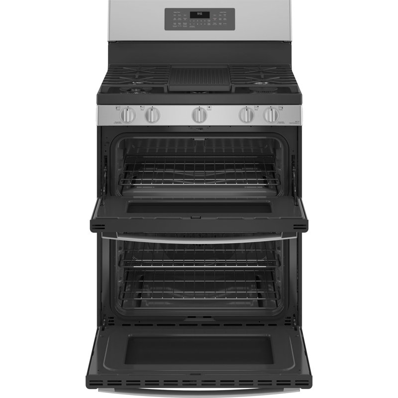 GE Profile™ 30" Sealed Burners Double Oven, Silver