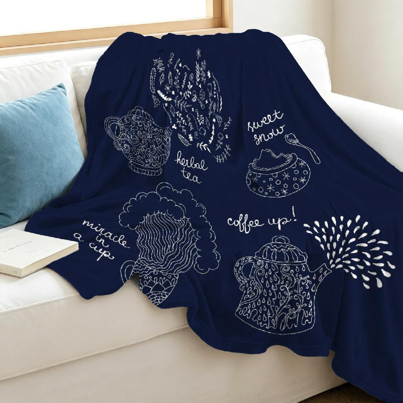 Jeté en flanelle de polaire bleu ultra doux, Jeté 40 po x 50 po