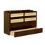 Grand lit escamotable avec armoire en bois de pin, tiroir de rangement et de rangement en rotin, lit mural peu encombrant au fini noyer-471823224