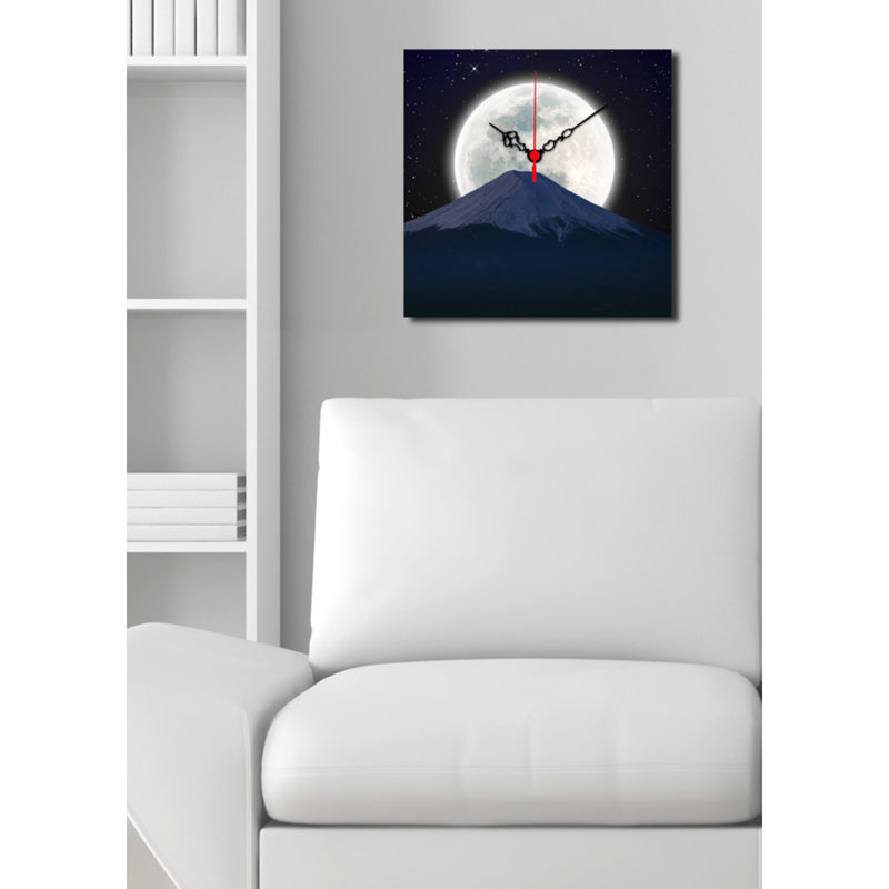 Horloge murale élégante en toile 11 po x 11 po | 100% toile de suède, cadre 100% bois (épaisseur: 1,2 po) | Parfait pour la décoration intérieure, le salon, le bureau, le style intemporel et la fonctionnalité