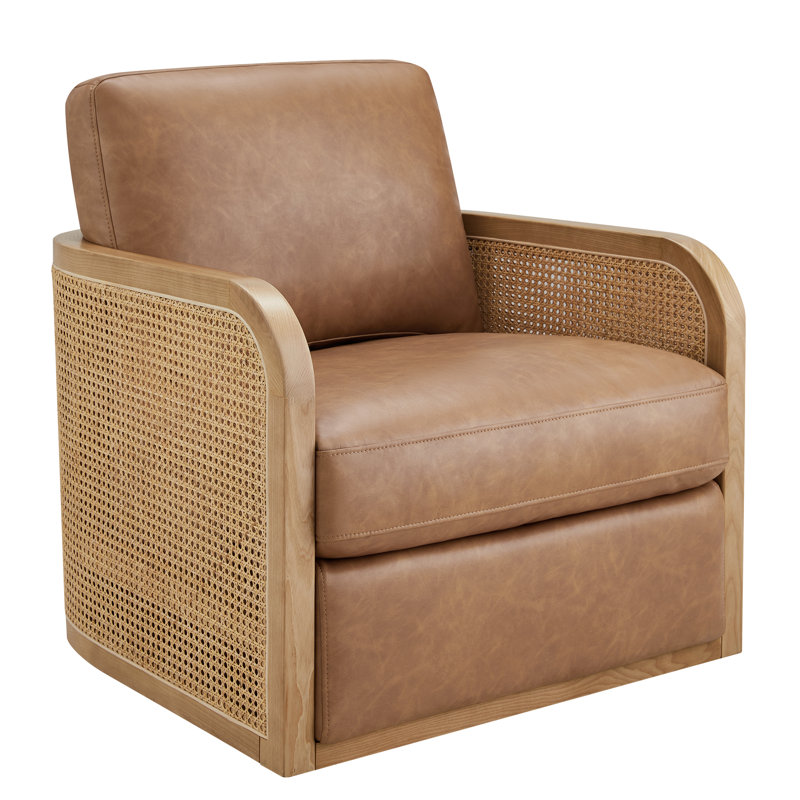 Fauteuil pivotant Juliette, Cuir végétalien chameau Copley