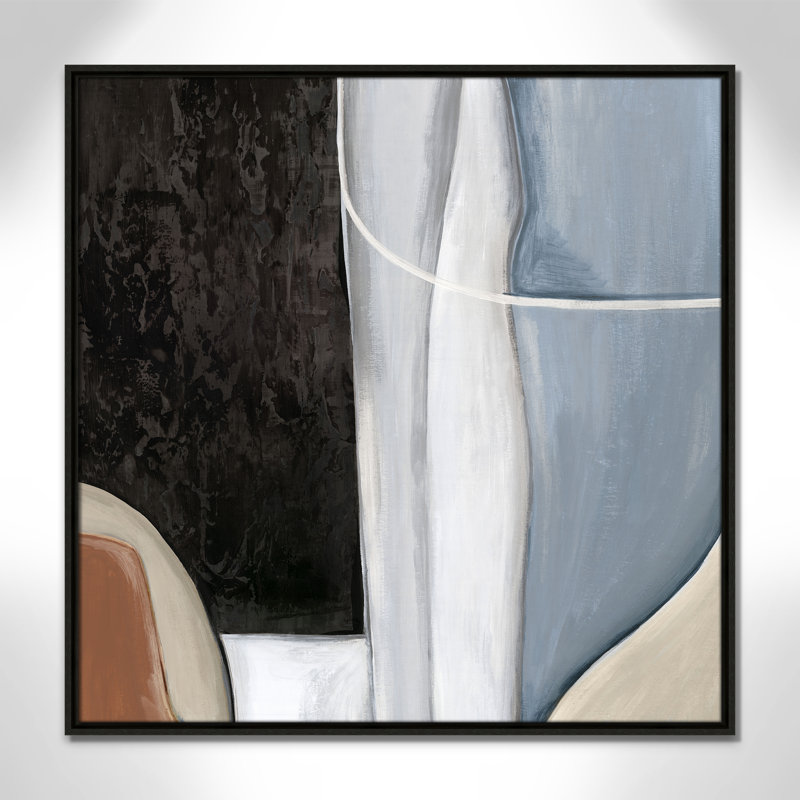 «Blue Match II» par Eva Watts, H 31,5 po x l 31,5 po, Espresso