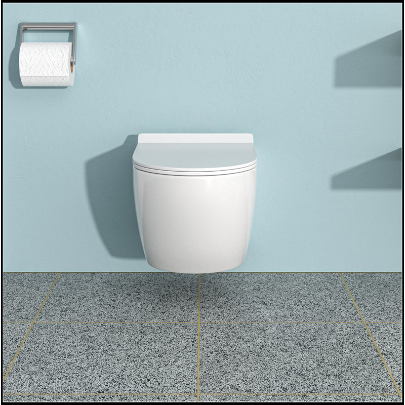 Cuvette de toilette murale de luxe avec siège à fermeture douce, blanc