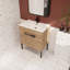 Meuble-lavabo simple 30,34 po avec plateau en céramique Crescencio-2132366060