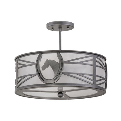 Plafonnier semi-encastré 2 lumières 16,5 po unique