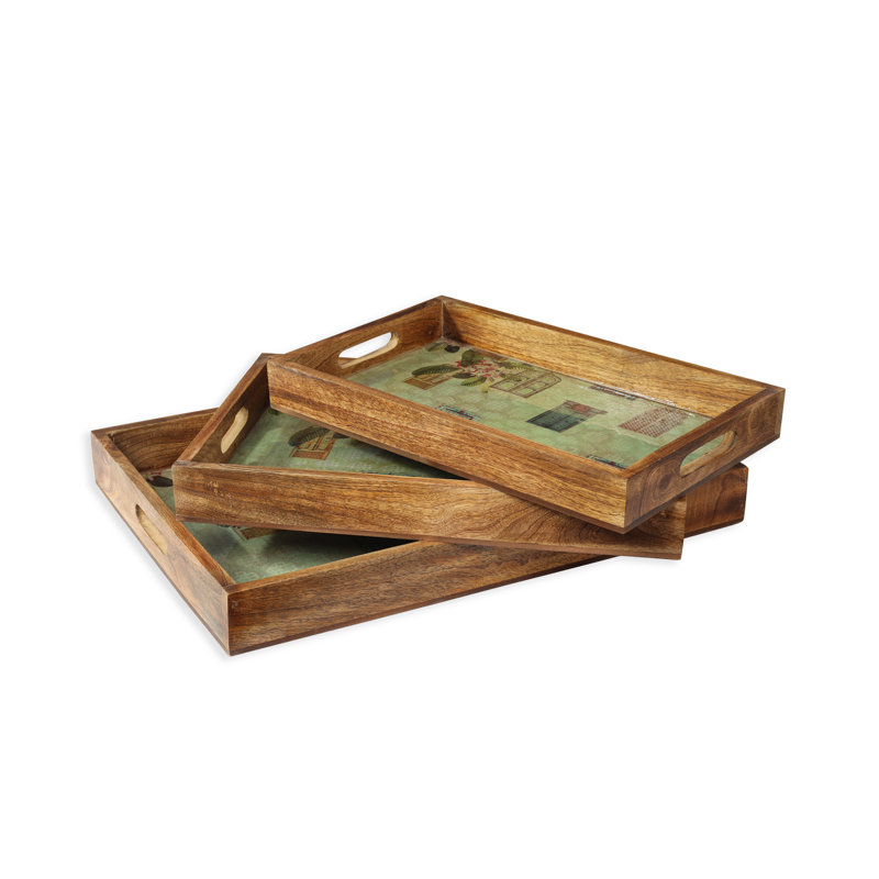 Plateau en bois - ensemble de 3