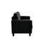 Canapé modulaire confortable en velours noir à 2 places pour la chambre à coucher ou le bureau, avec structure en bois franc, coussins de soutien en mousse et poupée en coton à accoudoir droit légèrement incliné-1633521820