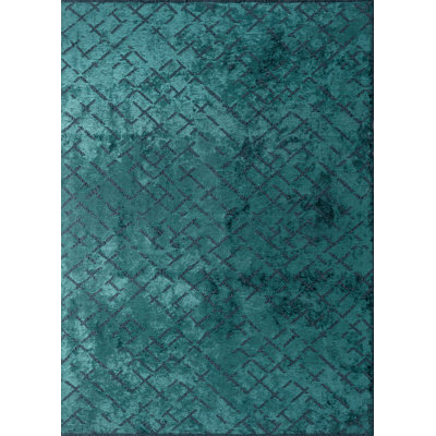 Rapture Teal Abstract Luxury Area Rug