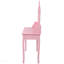 Ensemble de coiffeuse avec miroir et tabouret rembourré Pink Princess-1827215586