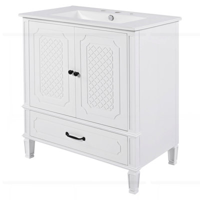 30" Bathroom Vanity with Sink Vintage Style