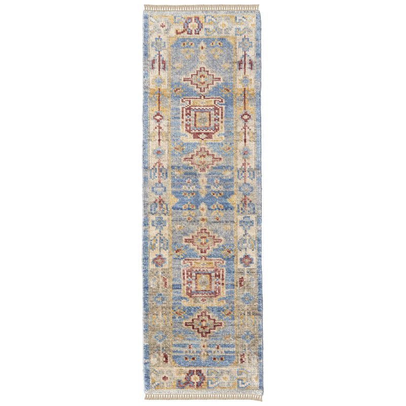 Nathanim Wool Oriental Area Rug, Runner 2'6" x 8'