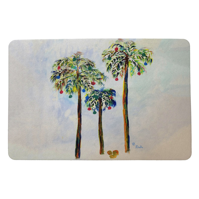 Tapis de porte antidérapant 18 po x 26 po Adyanna Palms