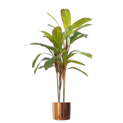 Artificial Realistic Palms Faux Moss Tree in Metal Planter
