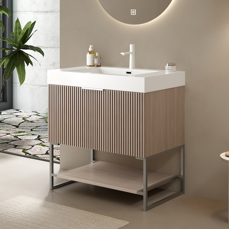 Ensemble de meuble-lavabo simple à rayures 30 po Krumm