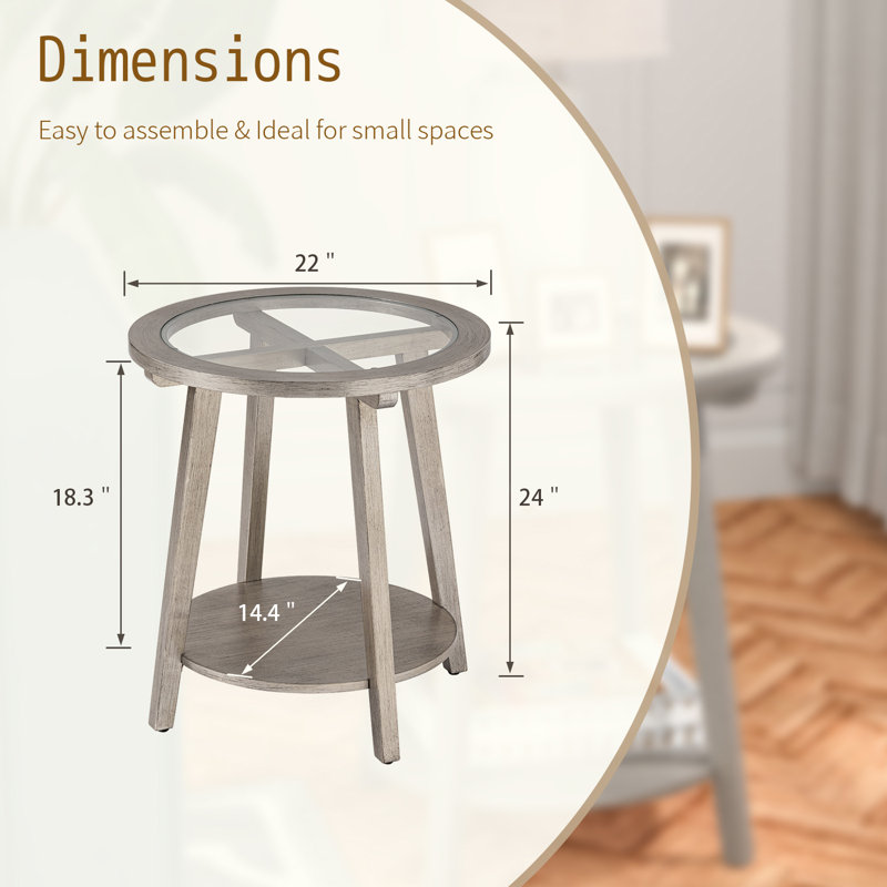 Glass Top End Table
