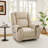 37.8" Wide Modern Top Genuine Leather Dual Motor Power Recliner With Adjustable Headrest And Cupholders-1467281530