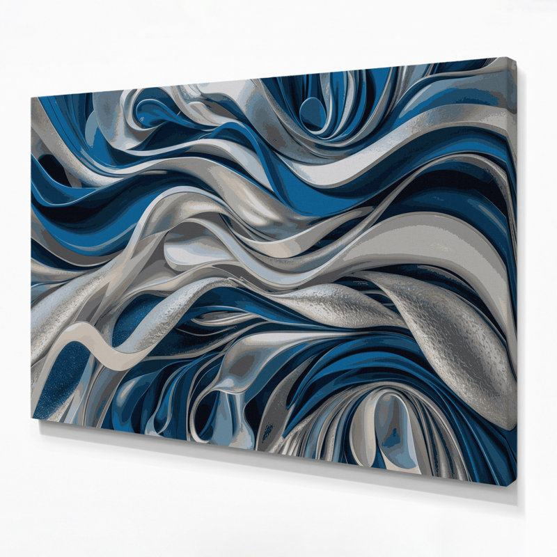 Biomorphic Abstraction 57 Blue Canvas Wall Art, 11" H x 14" W