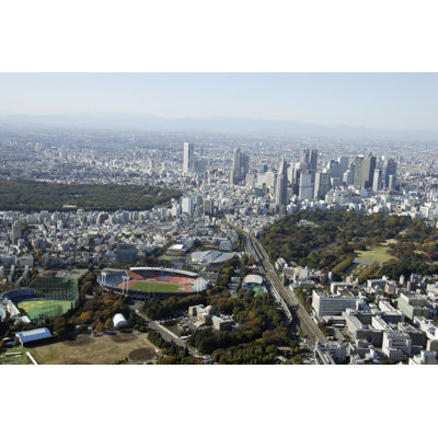 Aerial View Of Shinjuku by TAGSTOCK1 - Wrapped Canvas Print