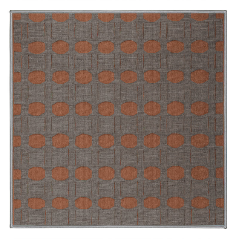 Tapis gris en treillis lavable à la machine, Carré 3 pi