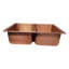 Borough Wharf Landes 550mm W Double Bowl Copper Farmhouse / Apron Kitchen Sink