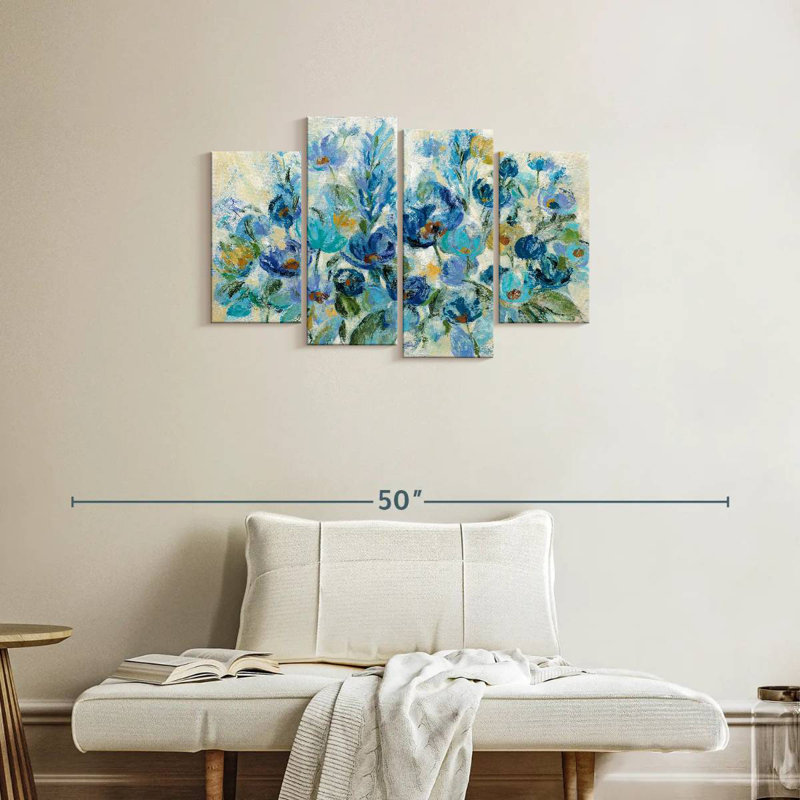 Fleurs bleues Avery, H 22 po x l 36 po