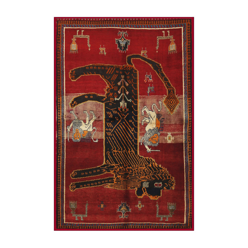 Tapis oriental tissé à la machine, Rectangle 6 pi x 9 pi