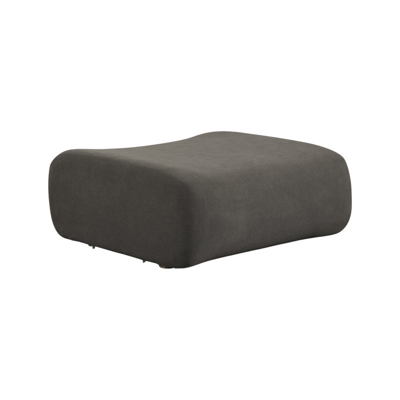 Repose-pieds en tissu recyclé gris Chue, Mélange de polyester gris