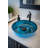 Eden Bath 16.625'' Blue Tempered Glass Circular Bathroom Sink
