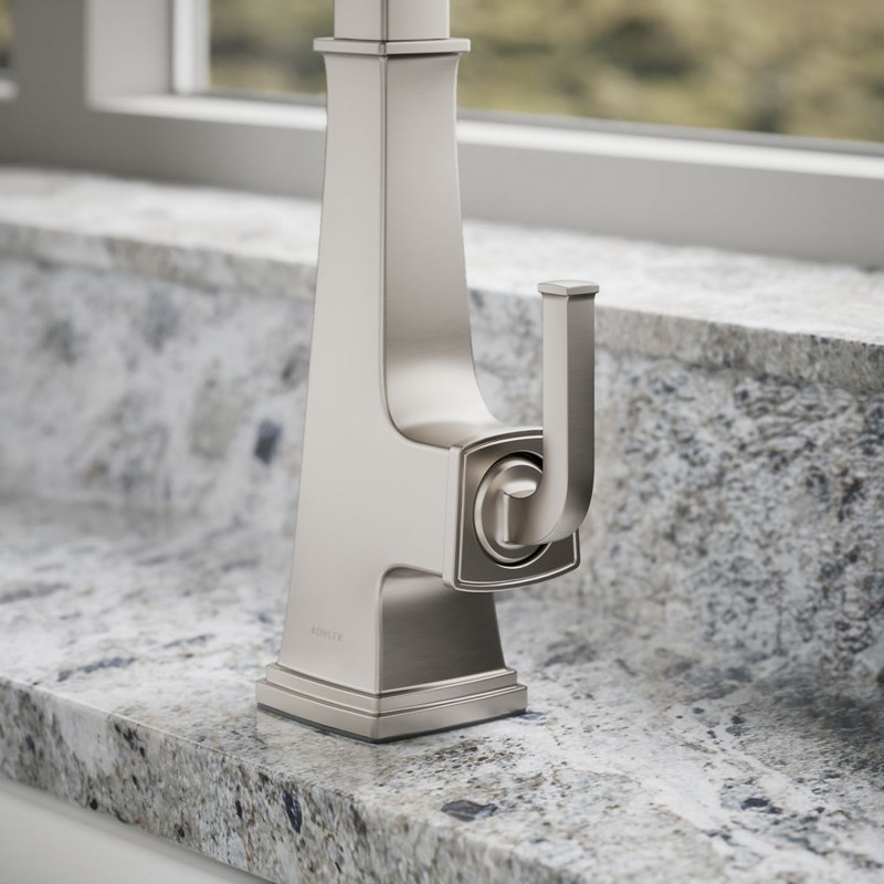 Riff Pull-Down Kitchen Sink Faucet with Three-Function Sprayhead, Single-Handle Kitchen Faucet, Vibrant Stainless