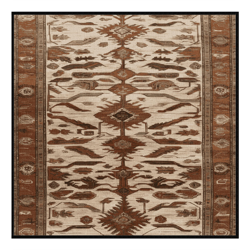 Machine Washable Persian Brown Area Rug, Square 7'