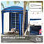 Cabane de plage portative Outsunny 1,80 m x 1,80 m avec parois, aérations et sac de transport en option, rayures bleues