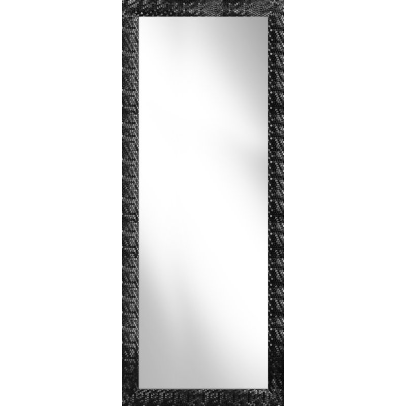 Zussen Plastic Flat Leaning Mirror, 183 cm H x 73 cm W, Black