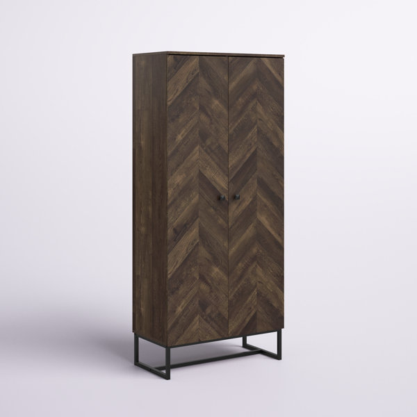 Colton 4 - Shelf Storage Cabinet Sand & Stable Finish: Rural Pine