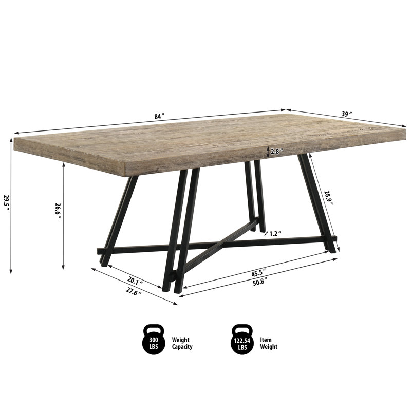 Rockport 7 Pieces 84" Rectangular White Oak Dining Set 