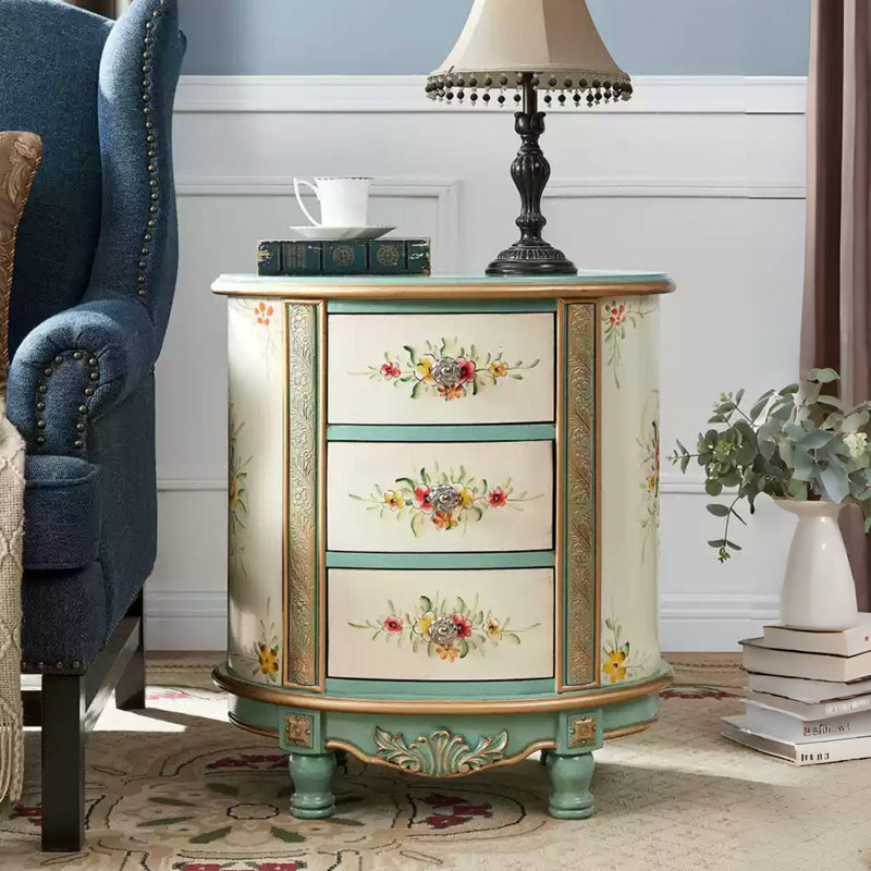 Hand-Painted 3-Drawer Accent Chest