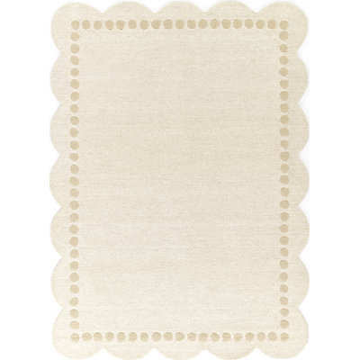 Tapis ivoire en laine touffeté à la main Lola 5 pi x 7 pi 6 po